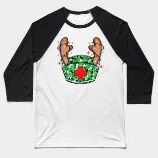 Glitter sparkle Christmas Nurse Hat Baseball T-Shirt